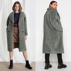 Rebecca Minkoff  Wool Coat Long Sage Army Pistachio Greenland